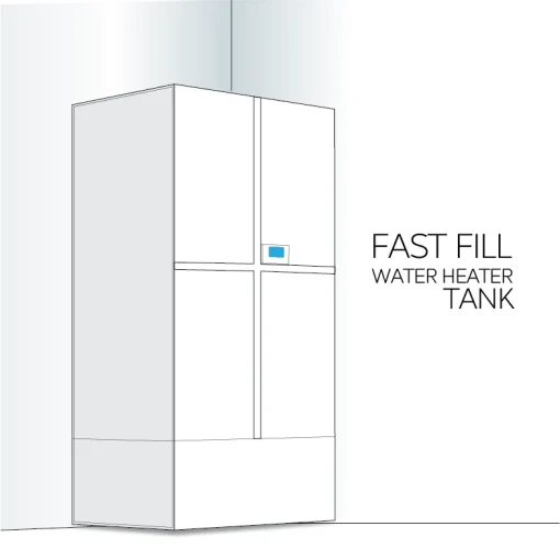 Fast Fill Water Heater Tank 24"x16"x59" - fast fill heater water tank 03 |