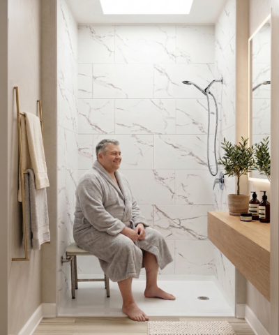 Siège de douche pliant avec design rabattable