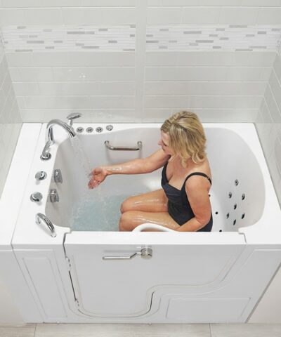 Clearance TransferXXL Outward Swing Door Walk-In Tub 36″ x 55″ Dual Drain Technology, LH door and drain. SN 0452508