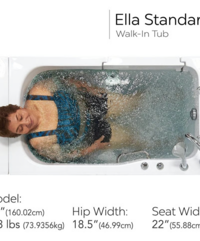 Bañera de hidroterapia con entrada facil de acrílico Ella Standard de 30′′x52” en liquidación, n.o de serie 576, puerta y desagüe | Por: