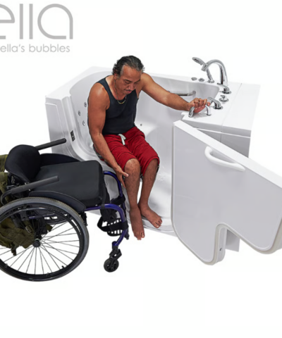 Baignoire à porte Transfer32 en déstockage, 32″ x 52″, technologie de double vidange, porte et vidange à droite. N° de série O492511