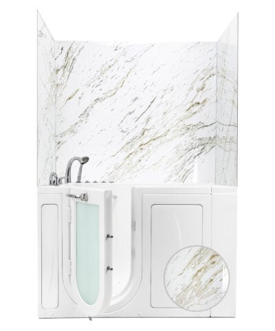Kit de Panel de Pared para Bañera con Puerta Heritage Calacatta de 36.5" x 48" x 60"