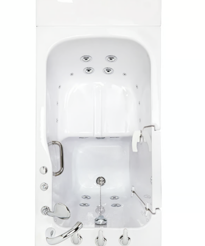 Clearance Ella Standard 30″x52” Acrylic Hydro Therapy Massage Walk-In Bathtub, LH door and drain, SN S-548 - 07a0521a63b78683 ella standard 30x52 walk in tub sn s548 top view 18 hydro jets - Clearance Ella Standard 30″x52” Acrylic Hydro Therapy Massage Walk-In Bathtub, LH door and drain, SN S-548 - Image 4