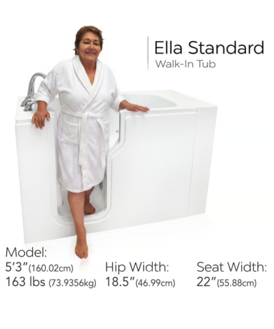 Clearance Ella Standard 30″x52” Acrylic Hydro Therapy Massage Walk-In Bathtub, LH door and drain, SN S-548