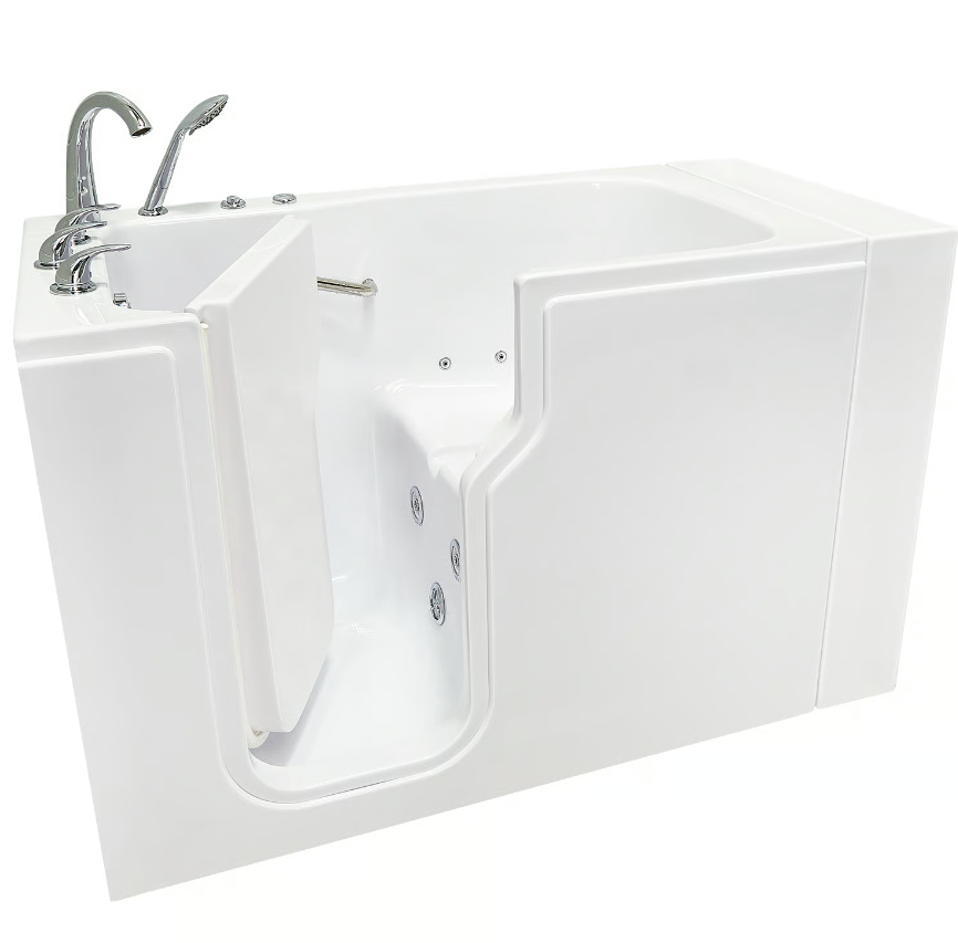 Clearance Ella Standard 30″x52” Acrylic Hydro Therapy Massage Walk-In Bathtub, LH door and drain, SN S-548 - 6bfa2c2e1bfc4aeb ella standard 30x52 walk in tub sn s548 lh door open angled view - Clearance Ella Standard 30″x52” Acrylic Hydro Therapy Massage Walk-In Bathtub, LH door and drain, SN S-548 - Image 5
