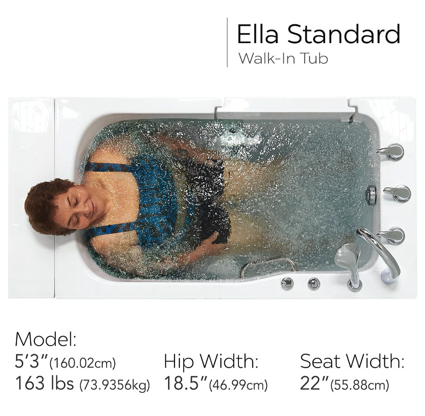 Clearance Ella Standard 30″x52” Acrylic Hydro Therapy Massage Walk-In Bathtub, LH door and drain, SN S-548 - 7e91aa1918ab0b92 ella standard 30x52 walk in tub sn s548 hydro massage in use - Clearance Ella Standard 30″x52” Acrylic Hydro Therapy Massage Walk-In Bathtub, LH door and drain, SN S-548 - Image 3