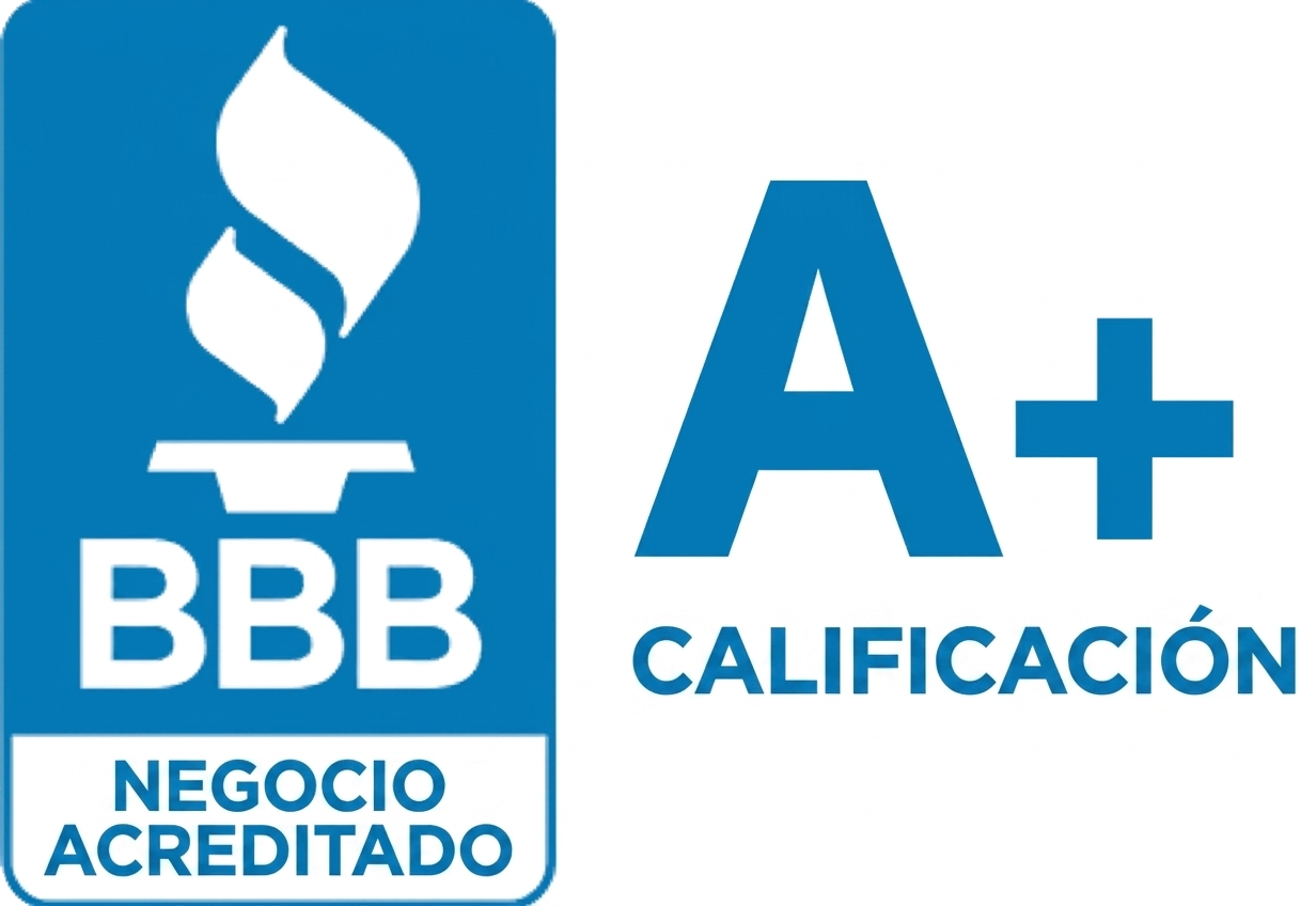 Logotipo de empresa acreditada por el BBB con calificación A+ para la compañía de bañeras con puerta Ella's Bubbles