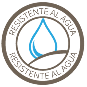 Icono de resistencia al agua con símbolo de gota azul para las características de las bañeras con puerta de Ella's Bubbles