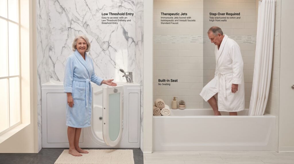 Walk-In Tub vs Regular Tub — Walk-In Tub vs Regular Tub: 7 Essential Differences