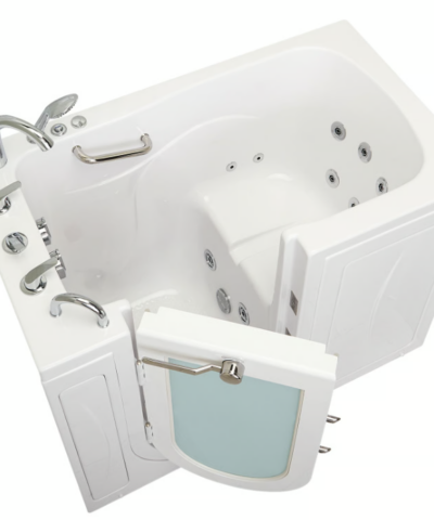 Clearance Capri walk-in bathtub 30x52 LH, outward swing door open, serial 7562112