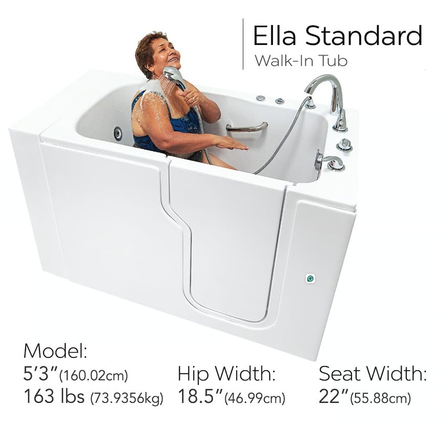 Clearance Ella Standard 30″x52” Acrylic Hydro Therapy Massage Walk-In Bathtub, RH door and drain, SN S0001W - e33ab091148cdc6d ella standard sn s0001w 5 - Clearance Ella Standard Walk-In Tub 30x52 RH door and drain SN S0001W