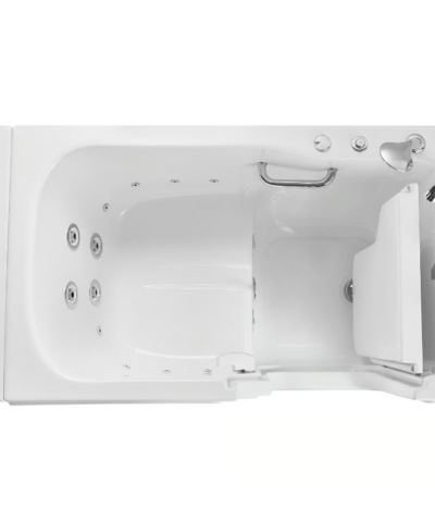 Baignoire à porte hydrothérapie en acrylique Ella Standard 30″ × 52″ en liquidation, porte et drain à droite, n° de série 551 - ella standard 30x52 walk in bathtub rh sn 551 top view - Ella Standard walk-in tub top view, right-hand door and drain