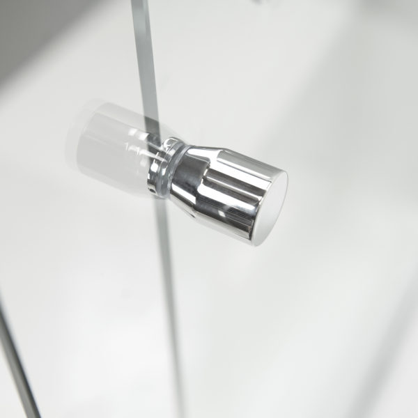 tempered glass sliding shower door in chrome finish